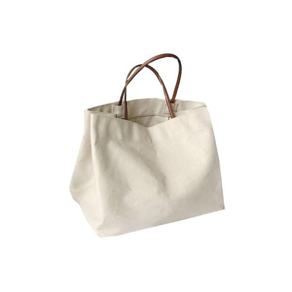 Large-capacity Storage Simple Canvas Bag Solid Color Handbag